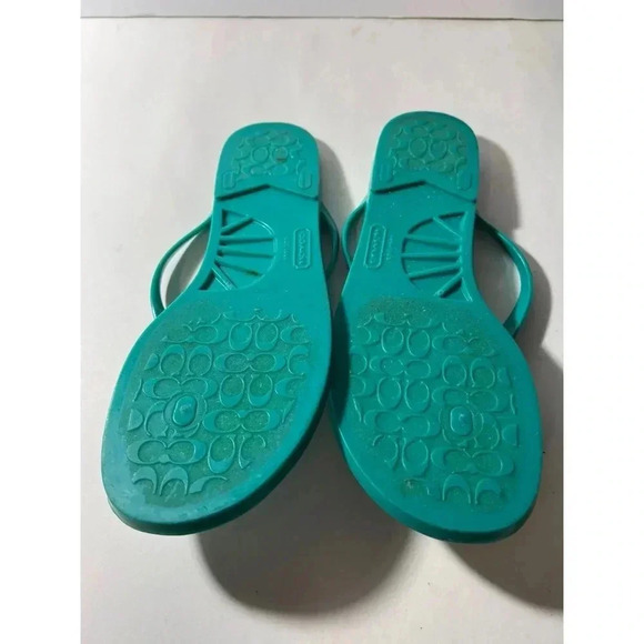 Coach Green and White Striped Sandals - Picture 3 of 3